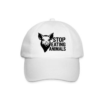 Stop Eating Animals Pig - Baseballkappe - Weiß/Weiß - Vorne