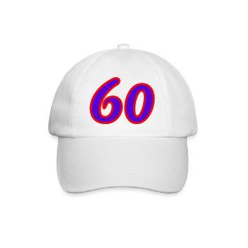 60. 60 ANS. 60e ANNIVERSAIRE. ANNIVERSAIRE 60 ANS. - Casquette classique - blanc/blanc - Devant