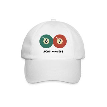 67 Lucky Numbers - Pool Billiards Vintage Design - Baseball Cap - white/white - Front