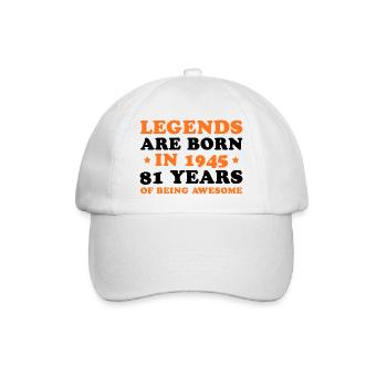 Les légendes naissent en 1945 – 81 ans d’anniversaire - Casquette classique - blanc/blanc - Devant