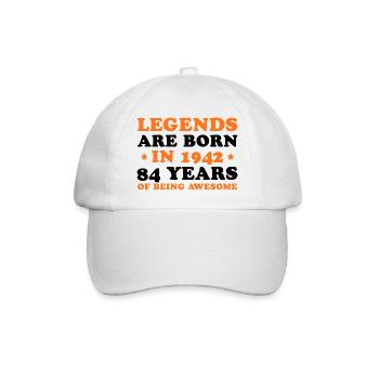 Legends Are Born 1942 – 84 Years Birthday - Baseball Cap - white/white - Front