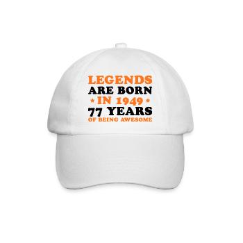 Les légendes naissent en 1949 – 77 ans d’anniversaire - Casquette classique - blanc/blanc - Devant
