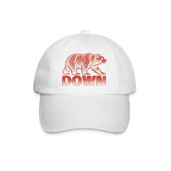 Down Bear Lover Niedliches, lustiges Tier-Statement - Baseballkappe - Weiß/Weiß - Vorne