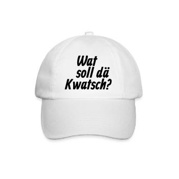 Wat soll dä Kwatsch - Et Kölsche Jrundjesetz §9 - Baseballkappe - Weiß/Weiß - Vorne