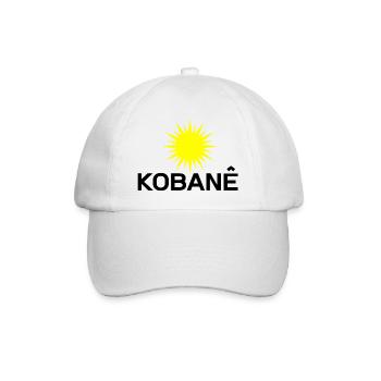 Kobane_Kurdistan_Sonne - Baseballkappe - Weiß/Weiß - Vorne