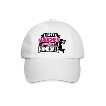 handball mädchen geburtstag geschenkidee - Baseballkappe - Weiß/Weiß - Vorne