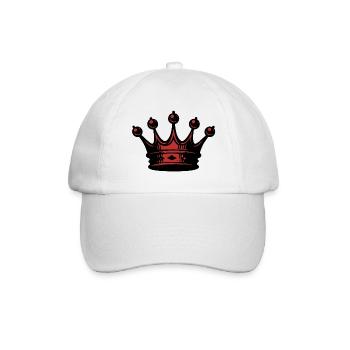 Rote Kronen-Silhouette - Baseballkappe - Weiß/Weiß - Vorne