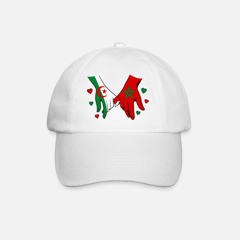 Algérie-Maroc Drapeau main dans la main - Casquette classique - blanc/blanc