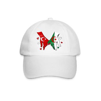 Prise de main du drapeau de la Turquie Algérie utilisée - Casquette classique - blanc/blanc - Devant