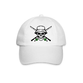 Cannes croisées de crâne de pêcheur - Casquette classique - blanc/blanc - Devant
