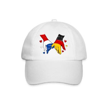 Holland Germany Flag Hands Heart Shape Used - Baseball Cap - white/white - Front