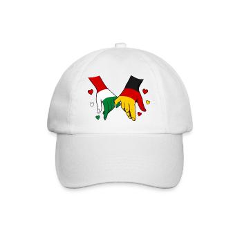 Hungary Germany Flags Holding Hands - Baseball Cap - white/white - Front