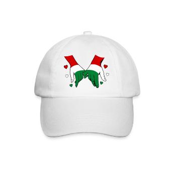 Hungary Flag Holding Hands - Baseball Cap - white/white - Front