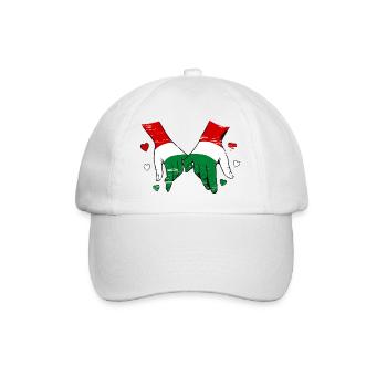 Hungary flag holding hands used - Baseball Cap - white/white - Front
