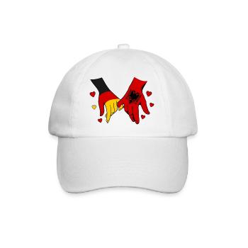 Germany Albania Flag Holding Hands - Baseball Cap - white/white - Front