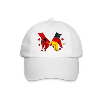 Albania Germany Flag Holding Hands used - Baseball Cap - white/white - Front