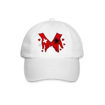 Switzerland Albania Flag Holding Hands - Baseball Cap - white/white - Front