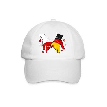 Poland Germany Flag Holding Hands Used - Baseball Cap - white/white - Front