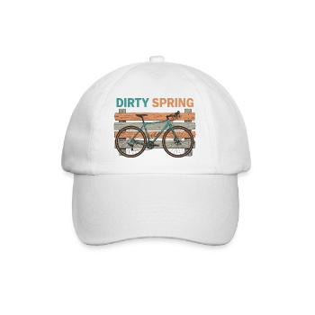 Dirty Spring Risograph Gravel Bike Art - Baseball Cap - white/white - Front