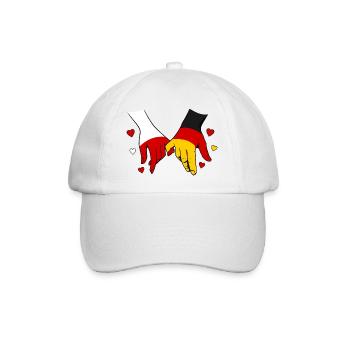 Polen_Deutschland_Flagge_Händehalten - Baseball Cap - white/white - Front