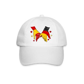 Spanien_Deutschland_Flagge_Haendehalten_used - Baseball Cap - white/white - Front