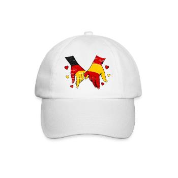 Deutschland_Spanien_Flagge_Haendehalten_used - Baseball Cap - white/white - Front