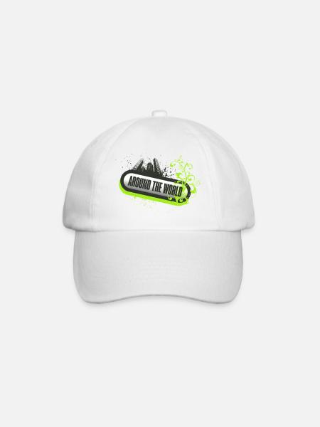 Around the World Floral Neon - Baseball Cap - white/white