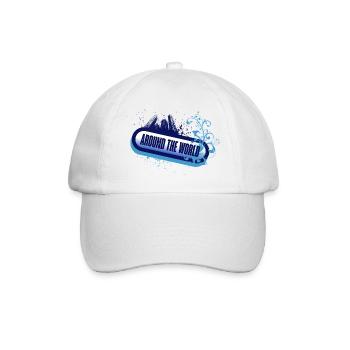 Rund um die Welt – Floral Blue Foam - Baseballkappe - Weiß/Weiß - Vorne