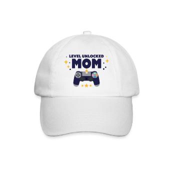 Level freigeschaltet: Mama - Baseballkappe - Weiß/Weiß - Vorne