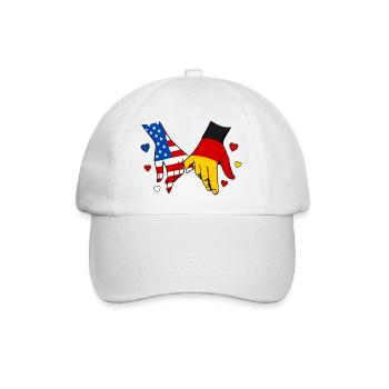 USA Germany Flags Holding Hands - Baseball Cap - white/white - Front
