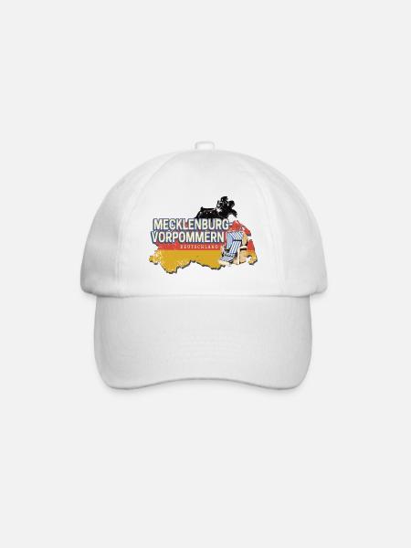 Mecklenburg-Vorpommern Deutschland Bundesland - Baseballkappe - Weiß/Weiß