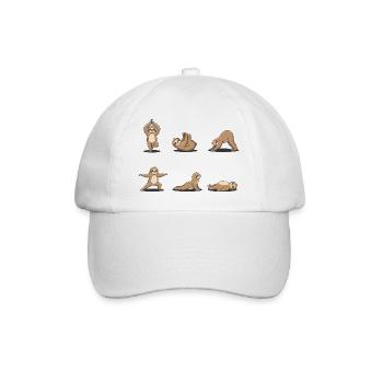 Sloth Yoga – Funny Yoga Animal Design - Baseball Cap - white/white - Front