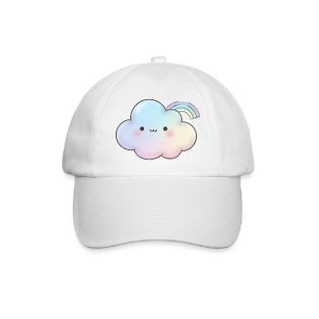 Kawaii Wolke Geschenk für Mädchen Kinder - Baseballkappe - Weiß/Weiß - Vorne
