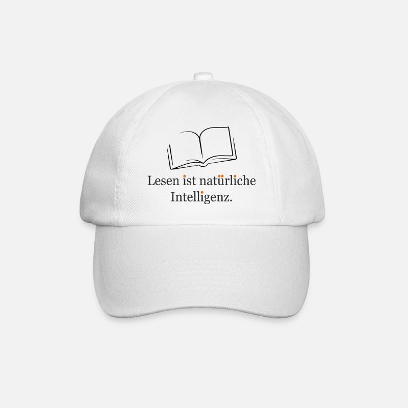 Lesen ist natürliche Intelligenz - Baseballkappe - Weiß/Weiß