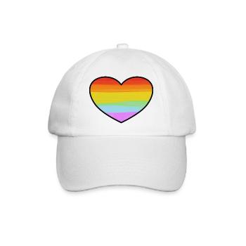 Rainbow Pride Heart - Baseball Cap - white/white - Front