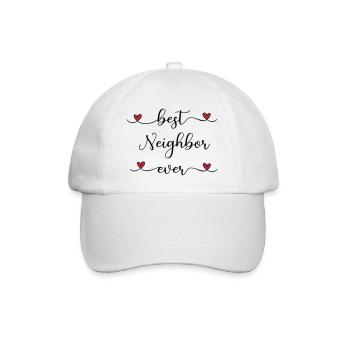 best neighbor - Baseball Cap - white/white - Front