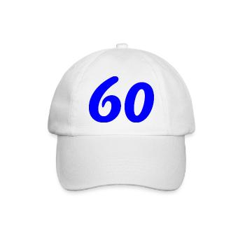 60. 60 ANS. 60e ANNIVERSAIRE. ANNIVERSAIRE 60 ANS. - Casquette classique - blanc/blanc - Devant
