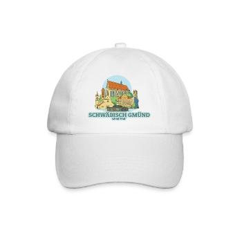 Schwäbisch Gmünd Motiv 1 - Skyline – Koordinaten - Baseballkappe - Weiß/Weiß - Vorne