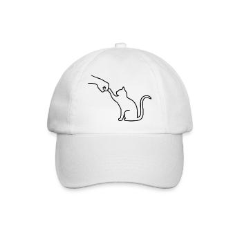 Katze Pfote Team Faust lustig - Baseballkappe - Weiß/Weiß - Vorne
