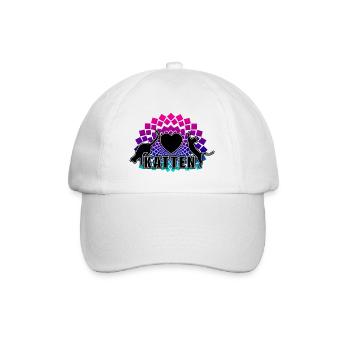 Cat Heart Rainbow Mandala - Baseball Cap - white/white - Front