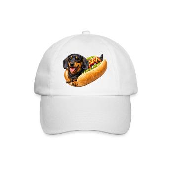 Teckel en hot-dog - Casquette classique - blanc/blanc - Devant