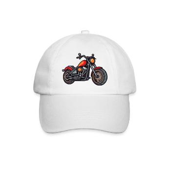 Motorcycle Biker - Baseball Cap - white/white - Front