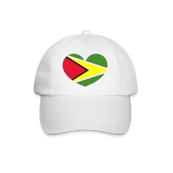 Guyana heart flag - Baseball Cap - white/white - Front