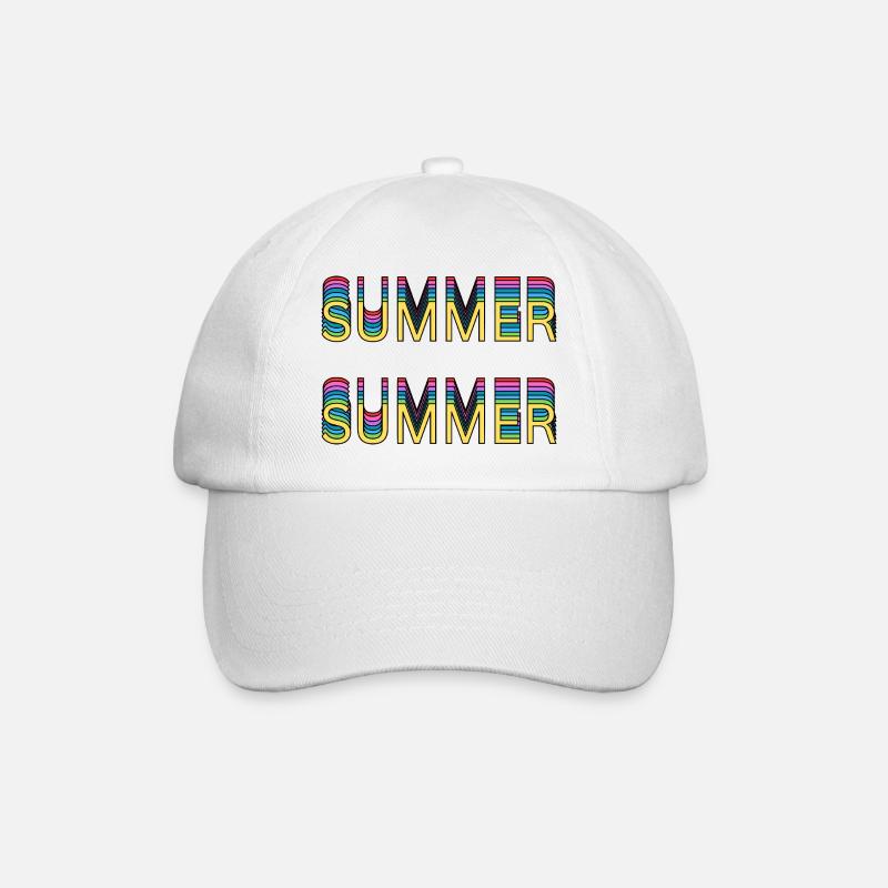 Sommer Regenbogen Schrift - Baseballkappe - Weiß/Weiß
