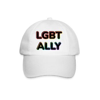 LGBT ALLY  - Baseball Cap - white/white - Front