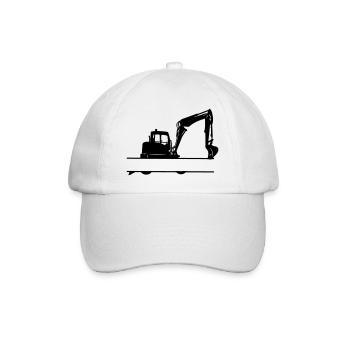 Bagger Custom – Schwere Maschinen - Baseballkappe - Weiß/Weiß - Vorne
