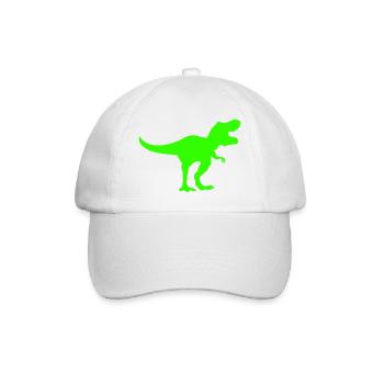 Green Dino Rex Silhouette - Baseball Cap - white/white - Front