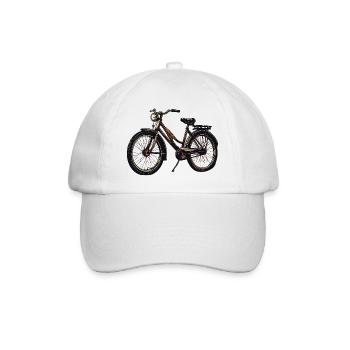 Vintage Bicycle Silhouette - Baseball Cap - white/white - Front