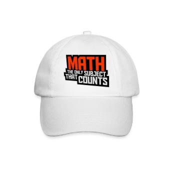 Math The Only Subject That Counts Nerd Mathe Logo - Baseballkappe - Weiß/Weiß - Vorne