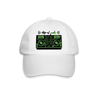 DJ Mixer Mischpult Techno Festival Raver - Baseball Cap - white/white - Front
